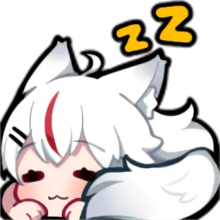 😴 ZZ Anime, schläfrig, süß, kawaii, Chibi, Fuchs, schlafend telegram sticker