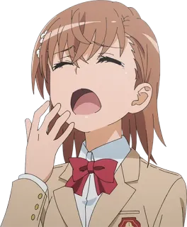 🥱 Misaka Mikoto A Certain Magical Index อนิเมะ, ผู้หญิง, น่ารัก, เครื่องแบบ, ตัวละคร, มังงะ telegram sticker