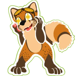 🤩 Cartoon, Tier, Sonnenbrille, Fell, Tanzen, Fröhlich telegram sticker
