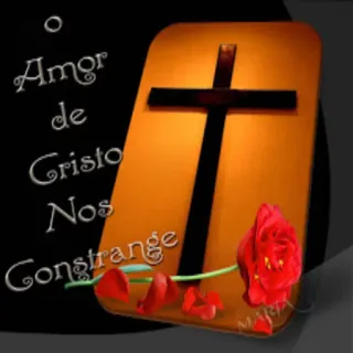 🛐 O Amor de Cristo Nos Constrange 基督教, 宗教, 十字架, 爱, 基督, 玫瑰, 花 telegram sticker