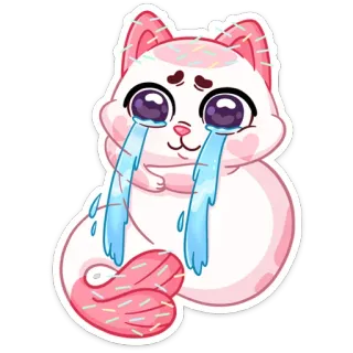 😭 고양이, 우는, 카와이, 슬픈, 이모지, 스티커, 귀여운 telegram sticker