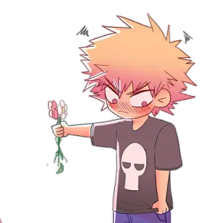 🌹 Bakugo Katsuki My Hero Academia Bakugo, My Hero Academia, anime, fiori, cartoni animati whatsapp sticker