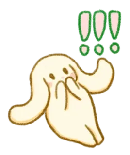💭 słodki, kawaii, wykrzyknik, niespodzianka, szok, postać whatsapp sticker