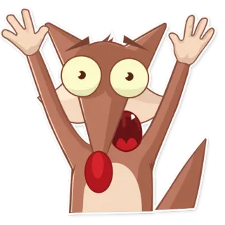 😳 cartone animato, adesivo, lupo, animale, illustrazione telegram sticker