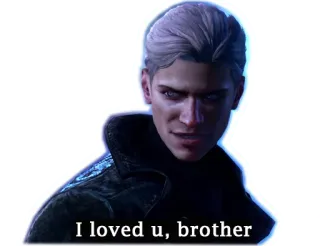 😢 Vergil Devil May Cry I loved u, brother videospiel, bruder, vergil, devil may cry, gaming telegram sticker