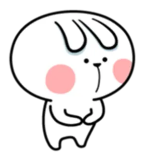😓 белый кролик, милый, мультяшный, животное, наклейка telegram sticker