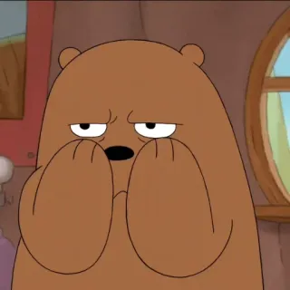 😒 Bär, Cartoon, Figur, Animation, Grizzlybär, wütend whatsapp sticker