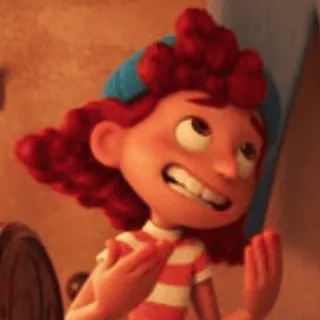 😁 Giulia Marcovaldo Luca disney, luca, animation, charaktere, pixar, giulia marcovaldo, kind telegram sticker