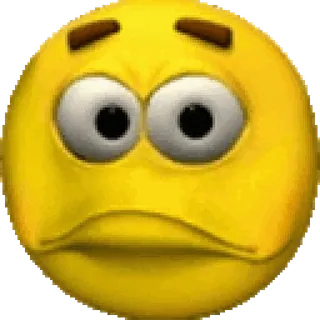 😳 Эмодзи, Грустный, Расстроенный, Жёлтое лицо, Выражение, Мультфильм telegram sticker