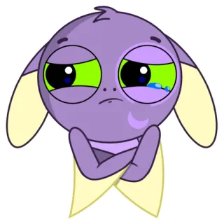 😥 漫画, 悲しい, 泣く, 紫, キャラクター, 涙 telegram sticker