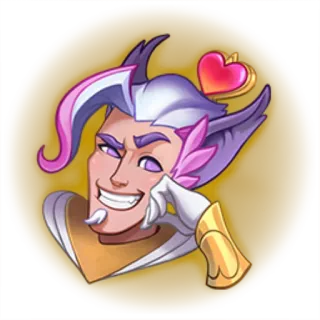 😉 adesivo, personaggio, illustrazione, sorridente, fantasy, capelli viola telegram sticker