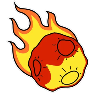☄️ meteor, fire, asteroid, space, comet, celestial, burning, outer space telegram sticker