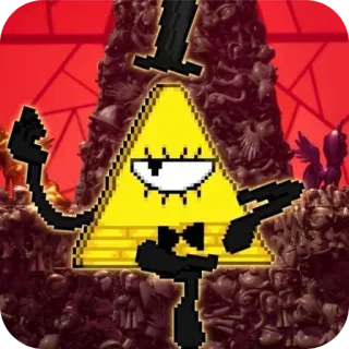 🧱 Bill Cipher Gravity Falls บิล ไซเฟอร์, แกรวิตี้ ฟอลส์, การ์ตูน, สติกเกอร์, สามเหลี่ยม, ตา telegram sticker