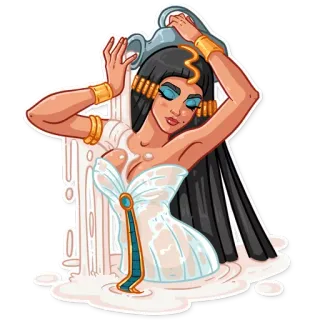 🛀 wanita, mesir, air, cleopatra, pot, mandi, putri, kerajaan telegram sticker