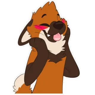 😊 volpe, animale, cartone animato, felice, carino, adesivo telegram sticker