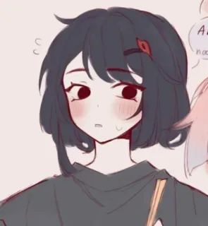 🌟 Dziewczyna anime, Rumieniec, Kreskówka, Kawaii, Słodkie telegram sticker