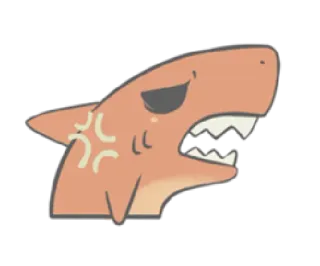 😳 tubarão, zangado, desenho animado, animal telegram sticker