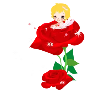 🌏 angel, rose, flower, heart, cute, wings telegram sticker