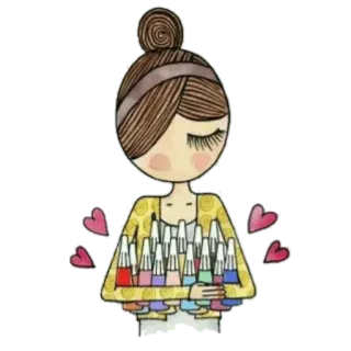 💕 ongles, vernis à ongles, beauté, femme, cœur, manucure whatsapp sticker