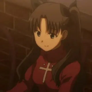 🙂 Rin Tohsaka Fate/stay night anime, cartoon, girl, character, tv show telegram sticker