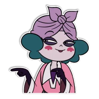 😏 Eclipsa Butterfly Star vs. the Forces of Evil การ์ตูน, เอคลิปซ่า บัตเตอร์ฟลาย, ตัวละคร, สีชมพู, สีม่วง, สตาร์ ปะทะ พลังปีศาจ, ชี้ telegram sticker