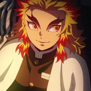 🔥 Kyojuro Rengoku Demon Slayer Аниме, Персонаж, Ренгоку, Клинок, рассекающий демонов, Огонь, Столп Пламени telegram sticker