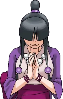 😈 Maya Fey Ace Attorney アニメ, 霊媒, ビデオゲーム, 紫 telegram sticker