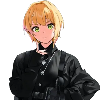 ❤️ anime, anime girl, female, character, blonde hair, portrait telegram sticker