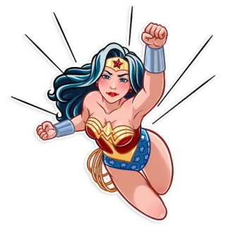 🏃‍♂️ Wonder Woman siêu anh hùng, phụ nữ, bay, hành động, hoạt hình, Wonder Woman telegram sticker