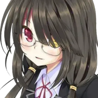 😃 动漫, 女孩, 眼镜, 漫画, 角色 telegram sticker