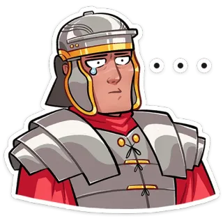 😐 ローマ人, 兵士, 鎧, 百人隊長, 悲しい, 泣く telegram sticker