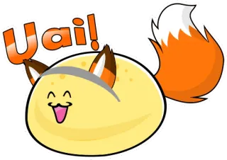 😄 Uai! schattig, vos, dier, kawaii, cartoon, sticker telegram sticker