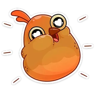 😍 Dibujo animado, Sticker, Pájaro, Lindo, Naranja telegram sticker