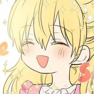 👑 SHE'S Dessin animé, Mignon, Personnage, Souriant, Étincelle telegram sticker