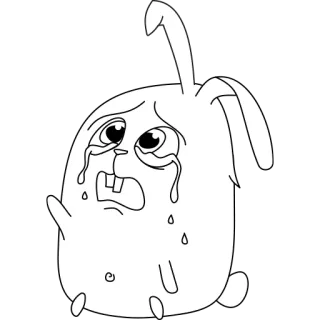 😭 chorando, triste, coelho, coelho, lágrimas, desenho animado telegram sticker