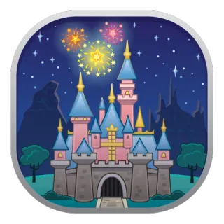 🏰 castle, fireworks, stars, night, fantasy, fairy tale telegram sticker