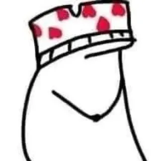 🐣 patyczak, kreskówka, serca, biały telegram sticker