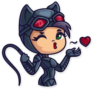 😘 Catwoman Catwoman, DC Comics, villain, superhero, cartoon, character, sticker telegram sticker