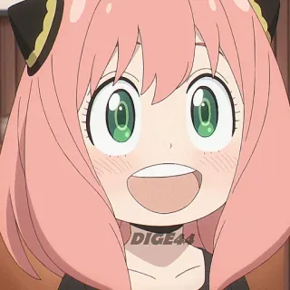 😂 Anya Forger Spy x Family DIGE44 Anime, Spy x Family, Anya Forger, Cartone animato telegram sticker
