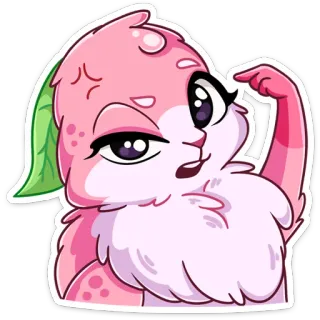😡 rose, animal, dessin animé, mignon, coquin, impertinent, duveteux, yeux telegram sticker