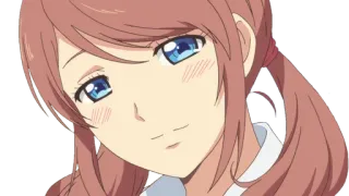 😊 ragazza anime, carina, arrossendo, sorridente, cartone animato, personaggio telegram sticker