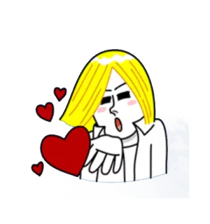 😘 coeurs, amour, dessin animé, bisou, autocollant whatsapp sticker