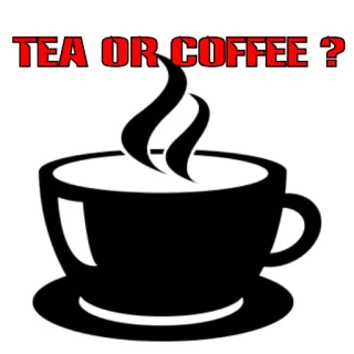 ☕ TEA OR COFFEE ? thé, café, boisson, question, boisson, boisson chaude telegram sticker
