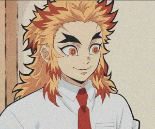 🔥 Kyojuro Rengoku Demon Slayer アニメ, 鬼滅の刃, 煉獄杏寿郎, 炎柱 telegram sticker