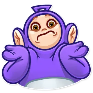 🤷‍♀️ Tinky Winky Teletubbies tinky winky, teletubbies, ungu, kartun, karakter telegram sticker