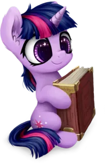 📕 Twilight Sparkle My Little Pony Twilight Sparkle, My Little Pony, pony, reading, magic, cartoon telegram sticker