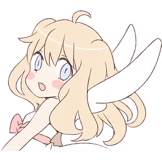😧 Anime, Manga, Dessin animé, Mignon, Ailes, Fée, Personnage, Illustration telegram sticker