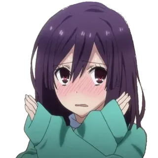 😖 anime, girl, blushing, cartoon, character telegram sticker