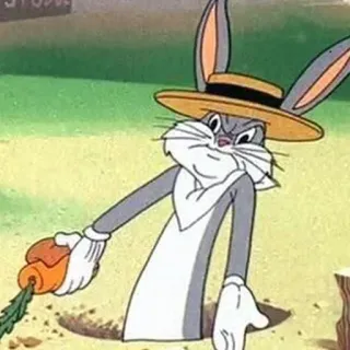 🤷‍♂️ Bugs Bunny dessin animé, lapin, lapin, carotte telegram sticker