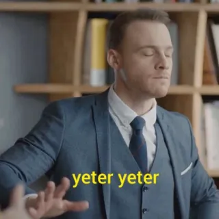 ✋ yeter yeter ผู้ชาย, ชุดสูท, ปฏิเสธ, ท่าทางมือ, ตุรกี, พอแล้ว telegram sticker